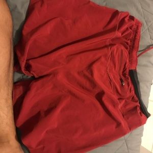 Red lululemon shorts